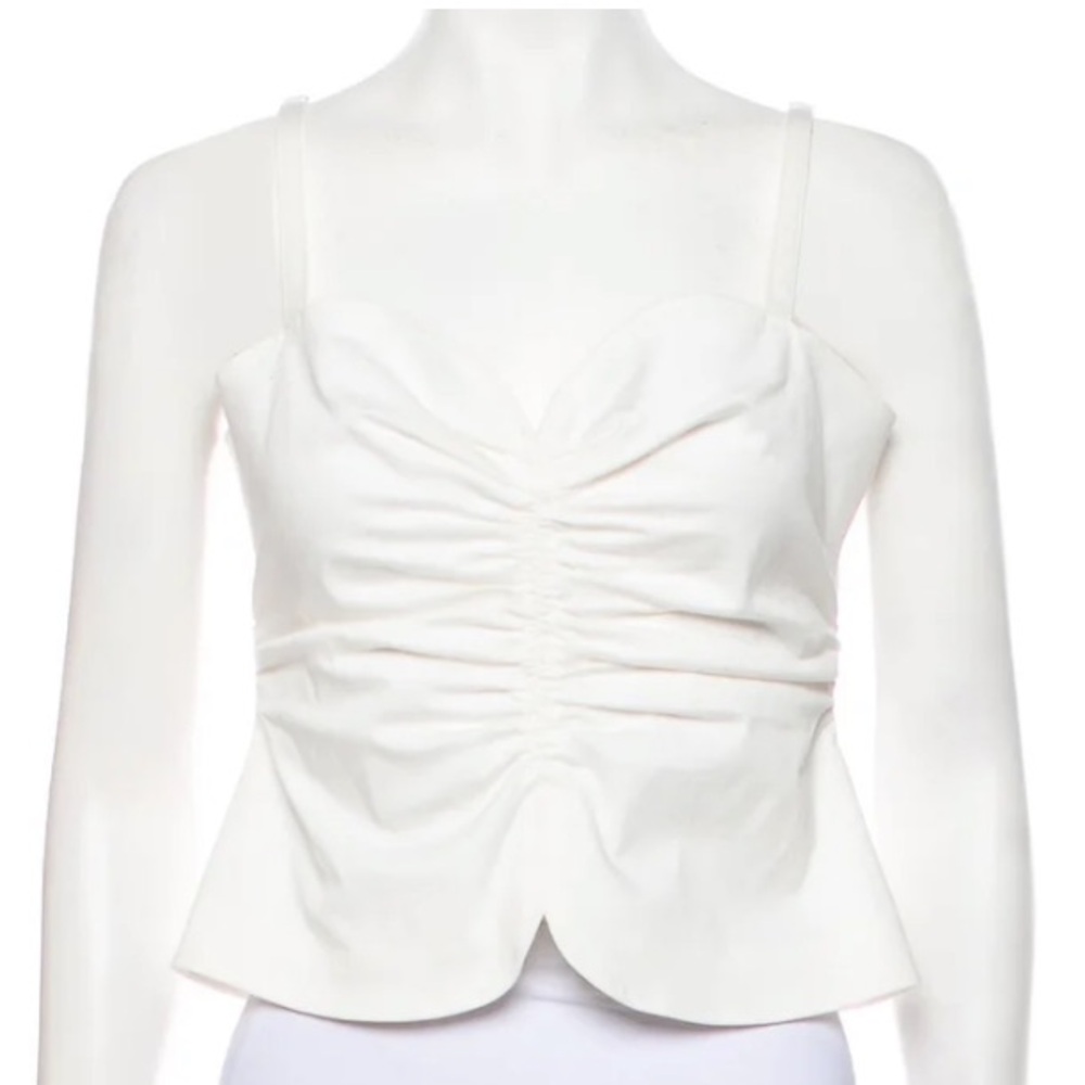 A.L.C. White Ruched Camisole Top